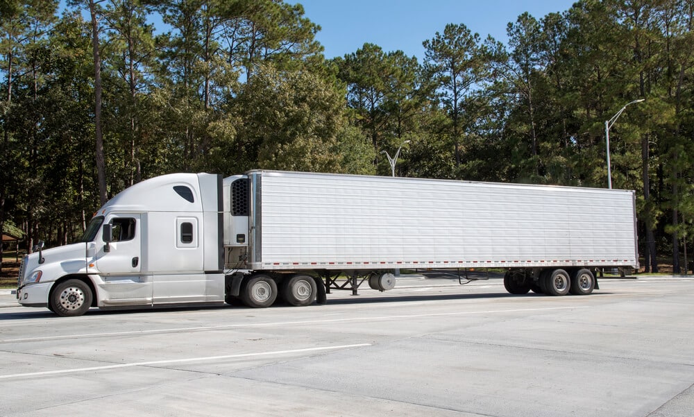 white semi truck out of service