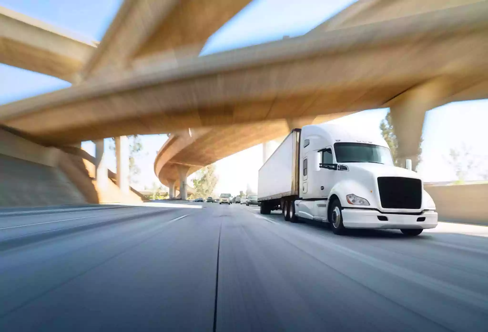 truck driving on the highway