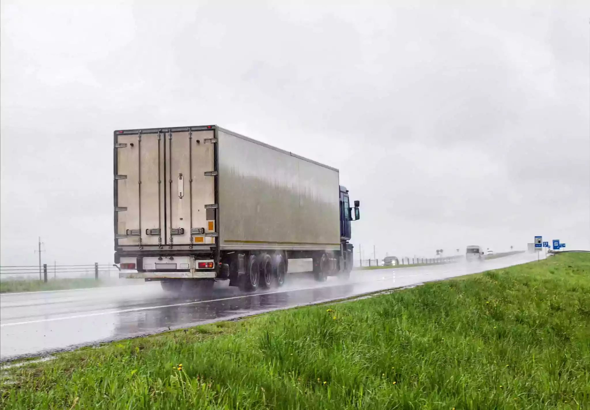 truck driving on the highway